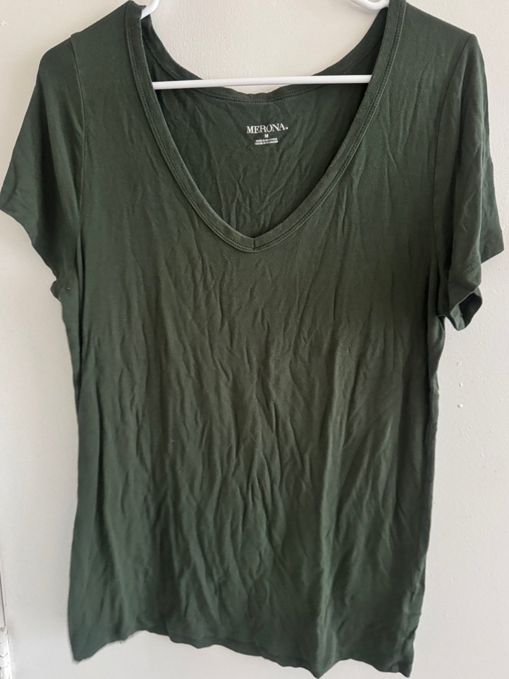 Merona Olive Green V-Neck Short Sleeve Tee